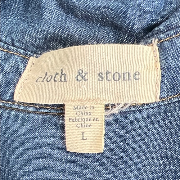 Cloth & Stone Blue Long Sleeve Denim Dress - Picture 2 of 4